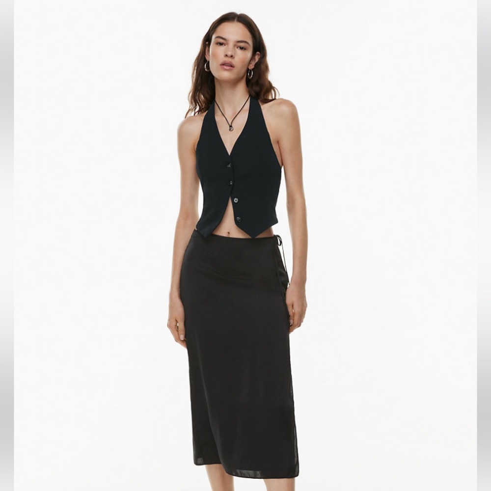 Aritzia Wilfred Satin Midi Skirt